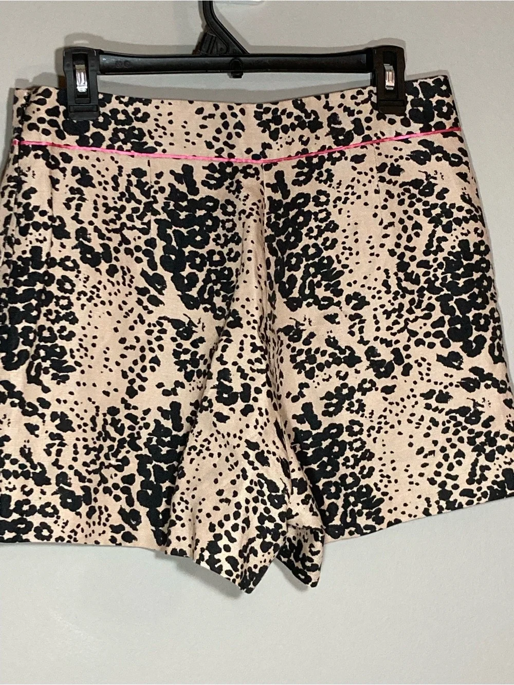 J. Crew Beige and Black Leopard Print High Rise Trouser Shorts - Picture 2 of 9